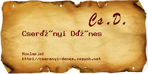 Cserényi Dénes névjegykártya