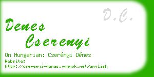 denes cserenyi business card